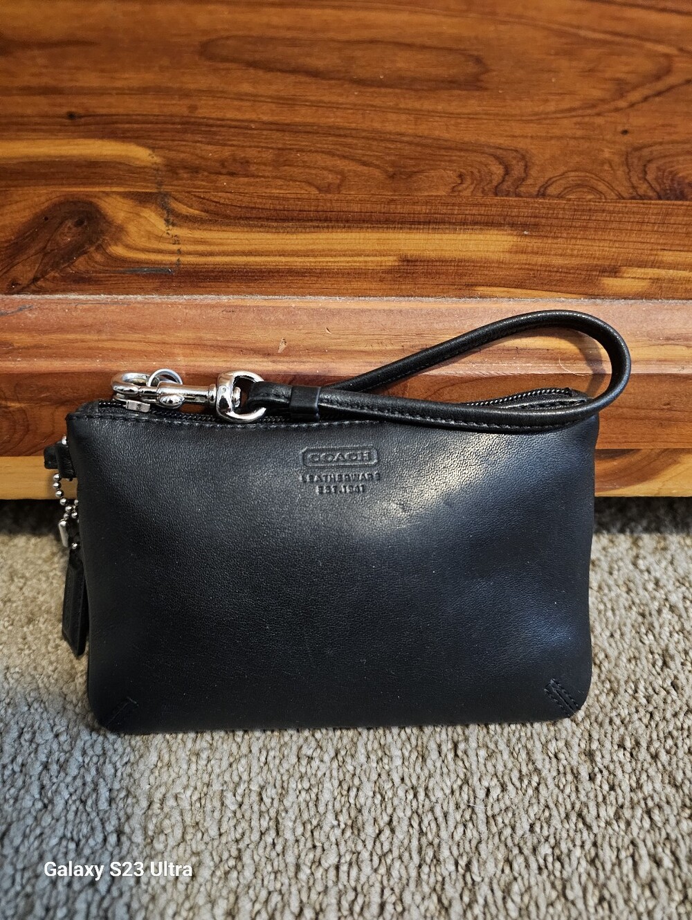 Coach Black Leather Wristlet - Picture 2 of 8
